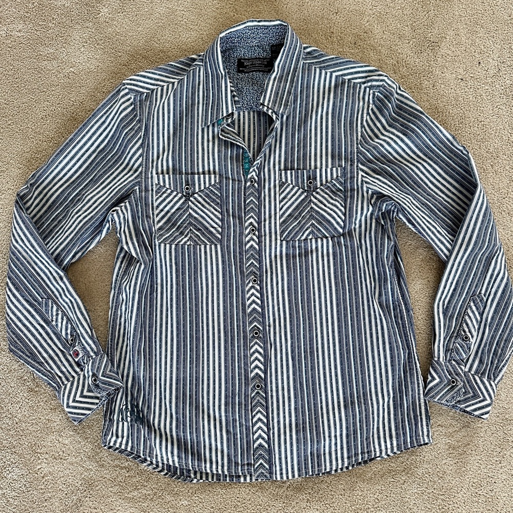 English Laundry John Lennon Blue Floral Shirt